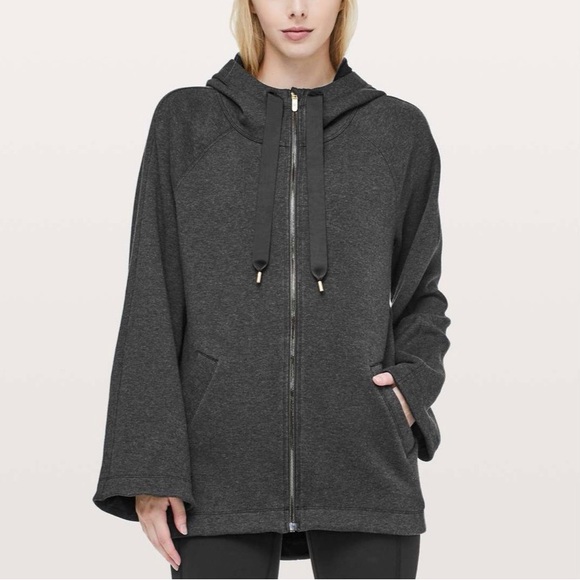 lululemon athletica Tops - Lululemon Principal Dancer Women 8 Heathered Black French Terry Oversized  Long